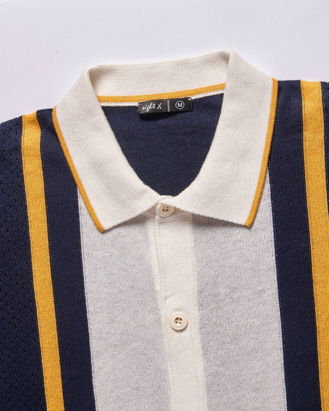 EIGHT X - The Varsity Knit Short Sleeve Shirt - Navy: NAVY / XL