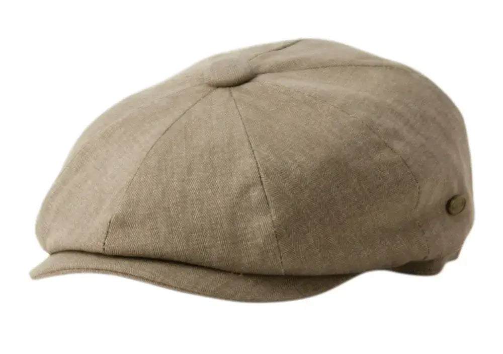 Epoch hats - Herringbone Cotton Newsboy Cap: Tan
