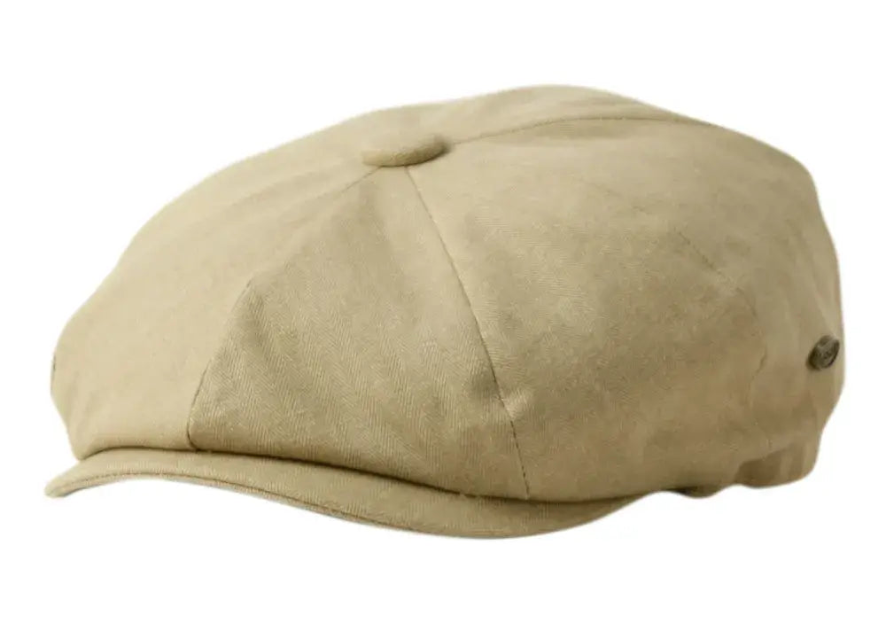 Epoch hats - Herringbone Cotton Newsboy Cap: Tan