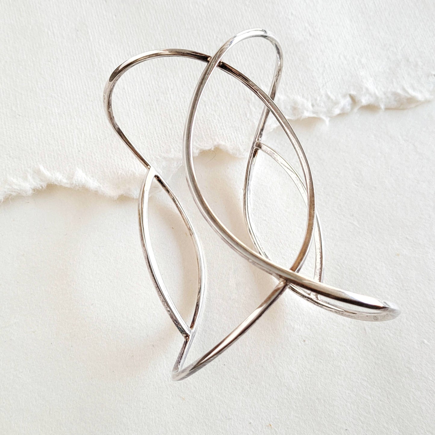 Bisjoux - Brass wire handmade designer big high quality bracelet Cuff: Silver