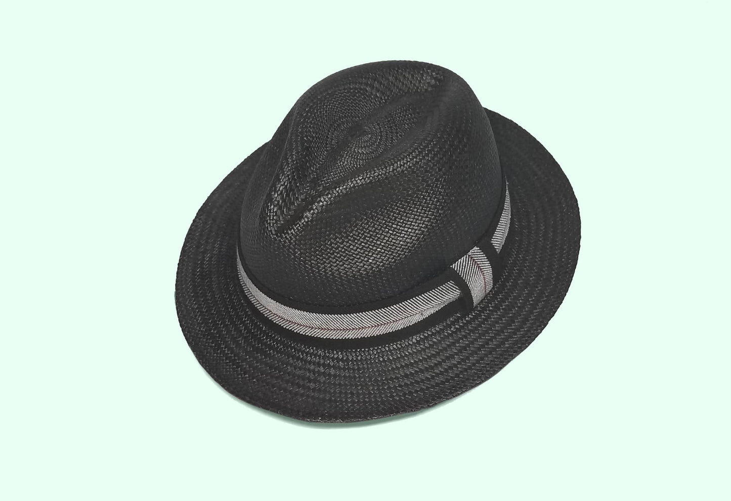 Elegancia Tropical Genuine Panama Hats - Metro Black Urban Panama Hat - Unisex: Medium