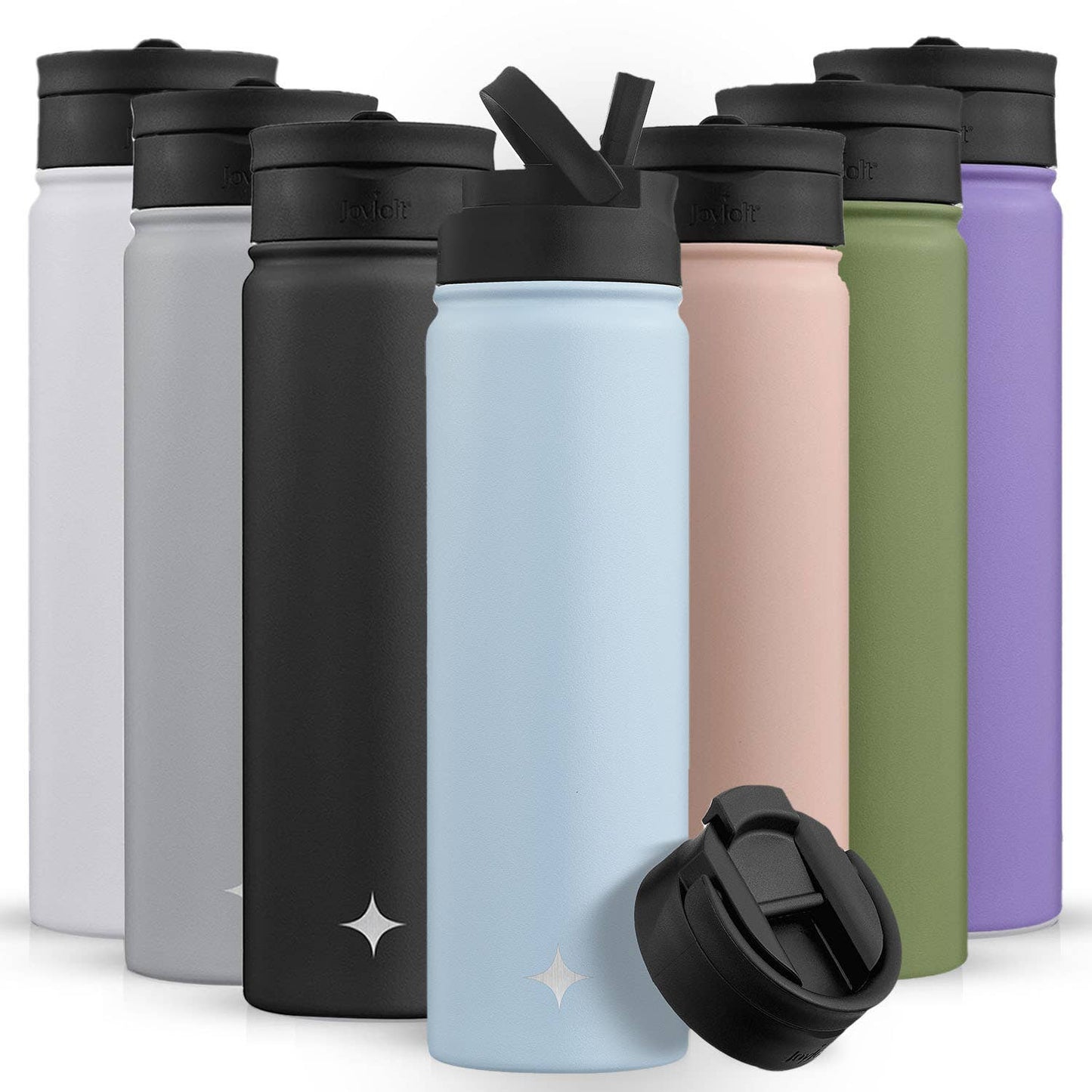 JoyJolt - Colored Stainless Steel Insulated Water Bottle - 22 oz: Pink