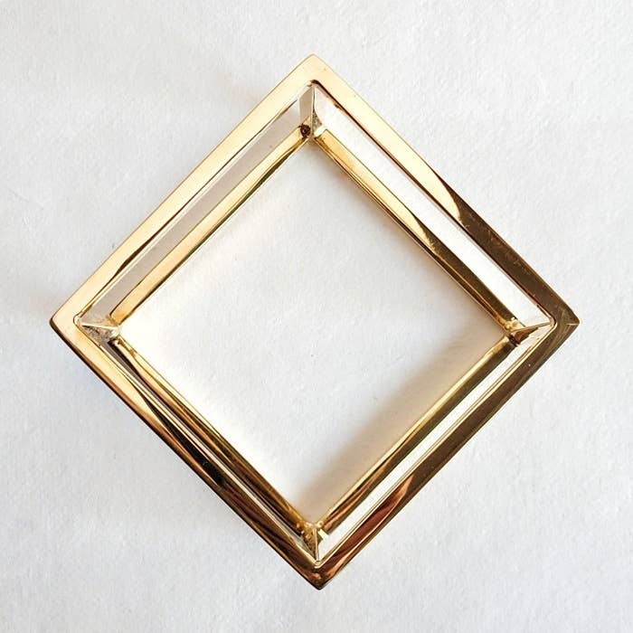 Bisjoux - Brass bold cube square bangle bracelet 2 sizes: Small