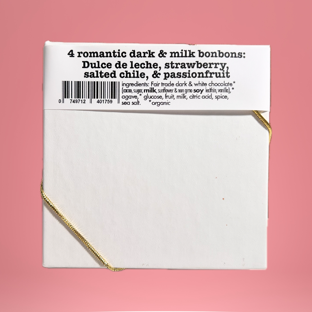 The Xocolate Bar - Love bites - 4pc Dark & Milk Valentine's Day Chocolates