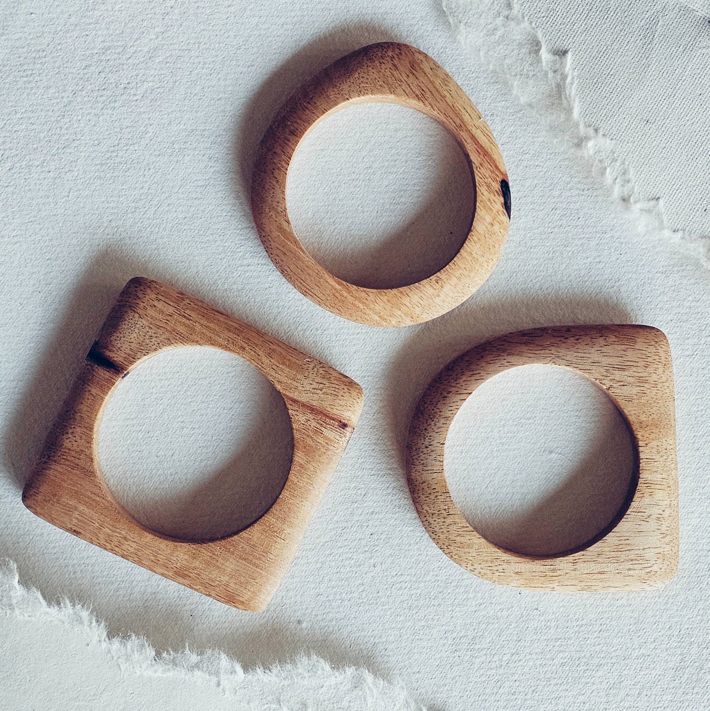 Bisjoux - Bare orchard wood designer bangle bracelet set: Wood set