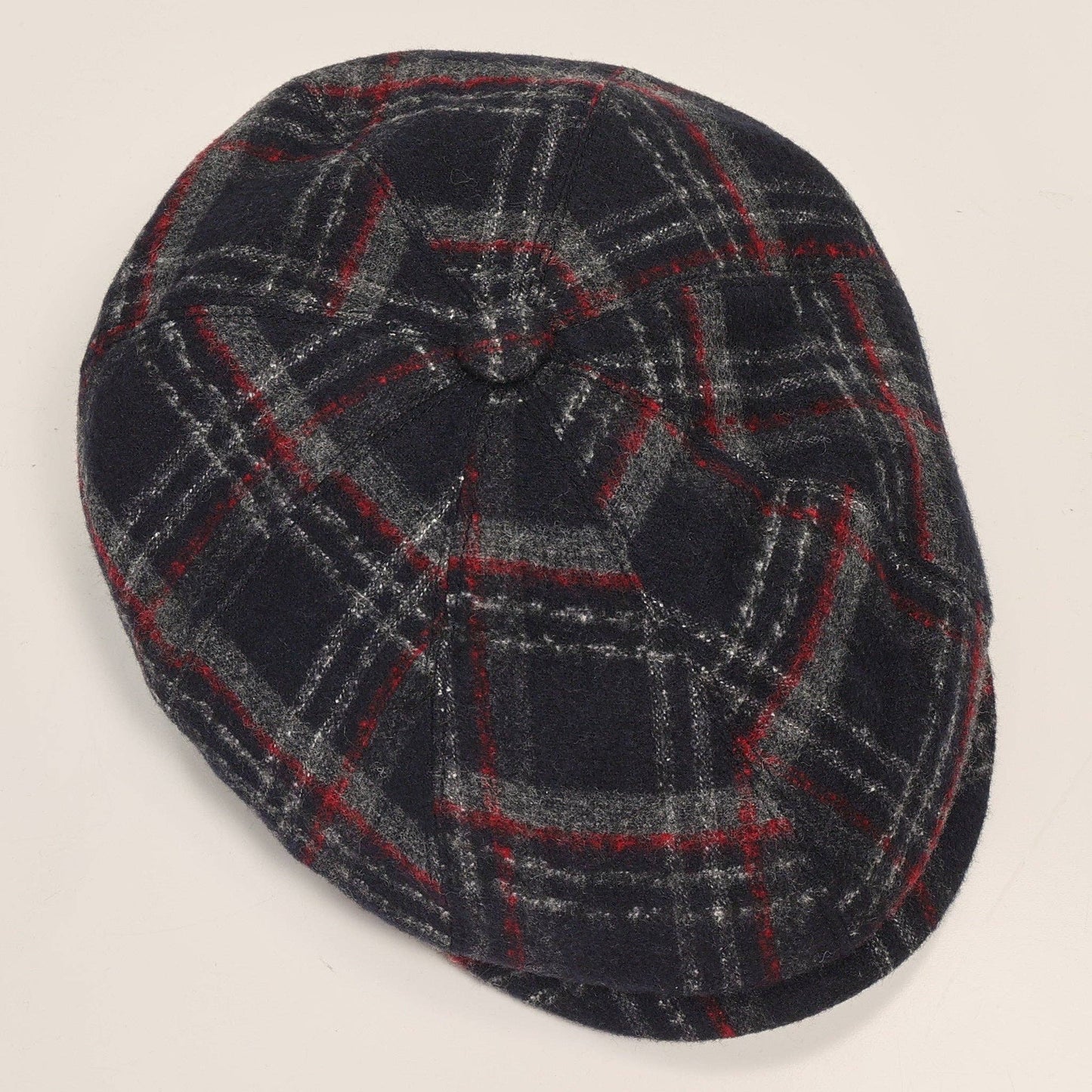 Ron Tomson - Men's Newsboy Cap Black Grey Rush Mat Plaid: BLACK GREY RUSH MAT PLAID NEWSBOY CAP