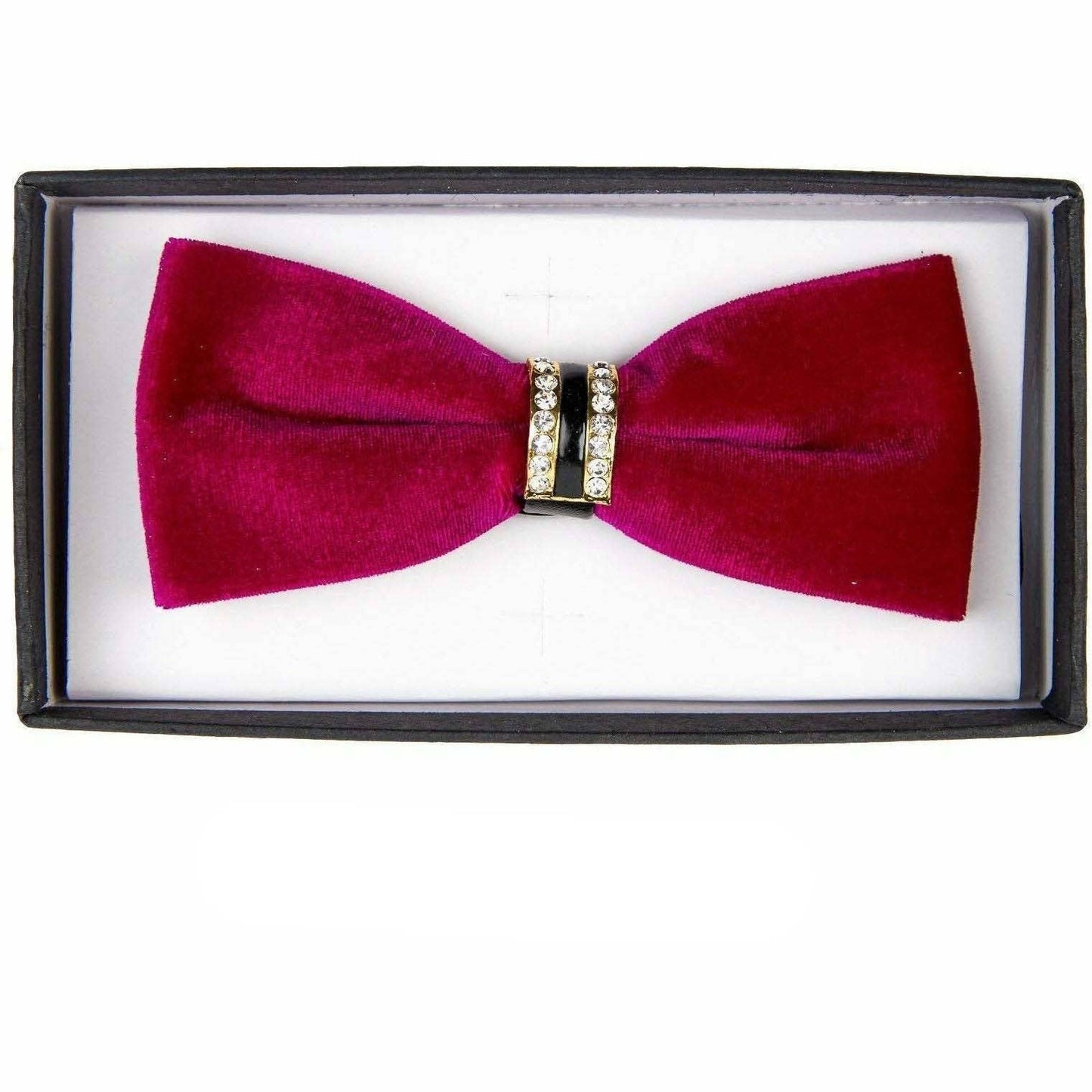 Dubal Brothers - Vittorio Farina Velvet Bow Tie by Classy Cufflinks: Black (VB 001) / One Size