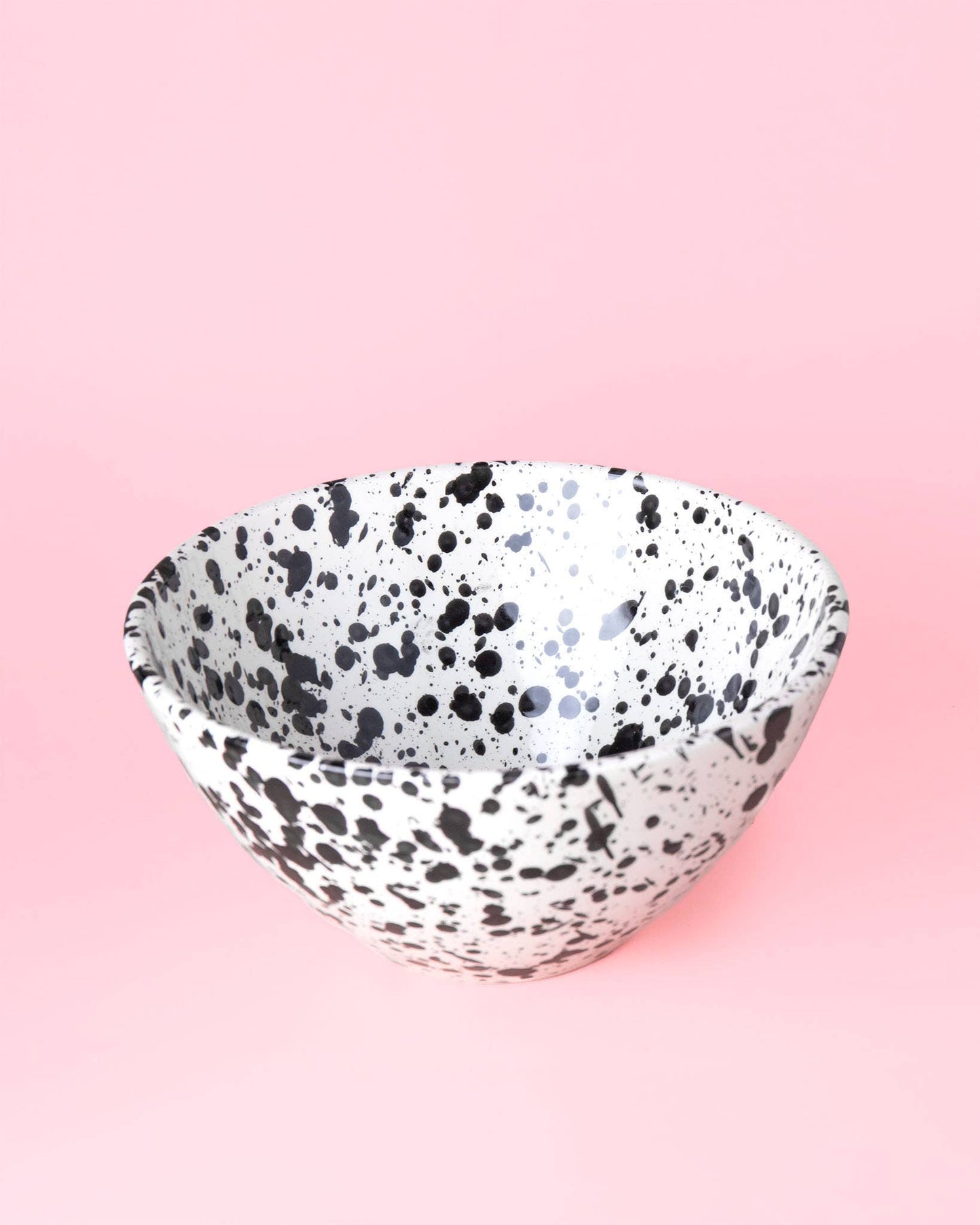Alfar Tierra Cocida - Large Modern Ceramic Salad Bowl / Black and White GALAXI
