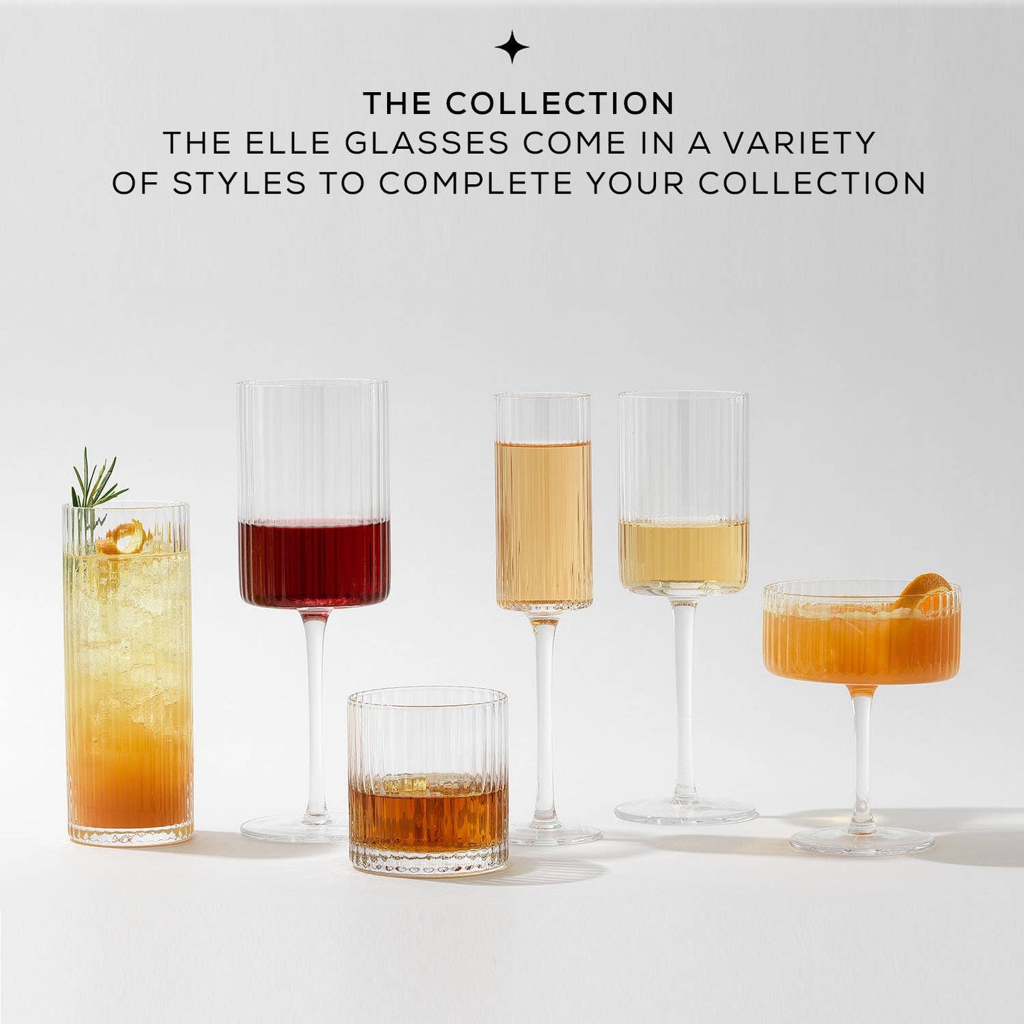 JoyJolt - JoyJolt Elle Fluted Double Old Fashion Whiskey Glass