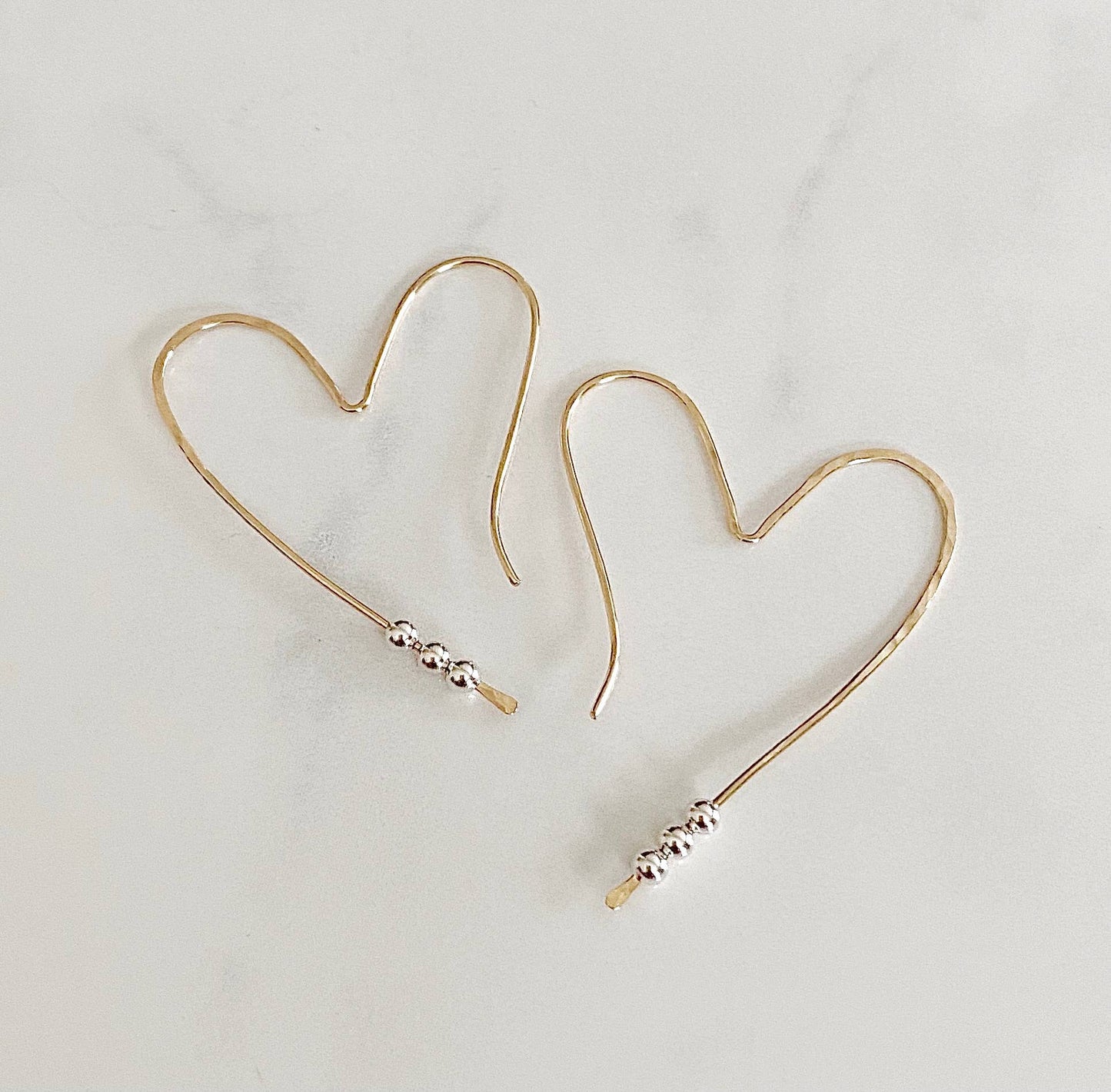 Bonnie Boardman Jewelry - Mixed metal heart hoops