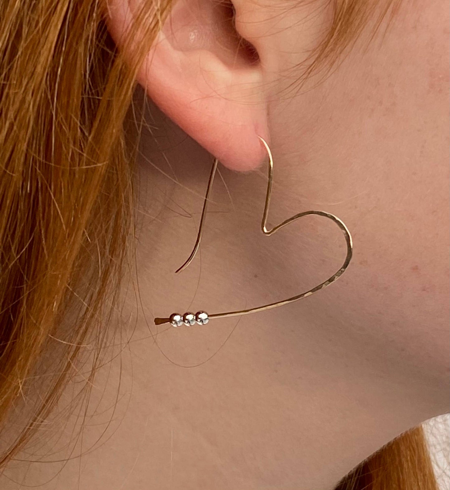 Bonnie Boardman Jewelry - Mixed metal heart hoops
