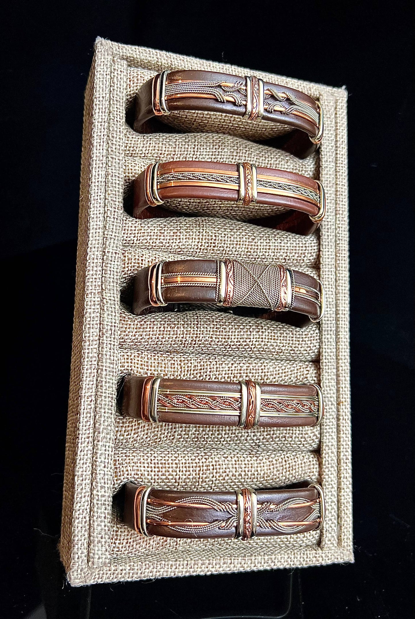 HPSilver, LLC - Large Brown Leather Adjustable Cuff Bracelets for Men (Copy)