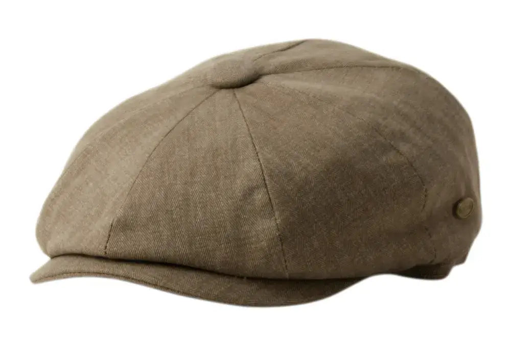 Epoch hats - Herringbone Cotton Newsboy Cap: Tan