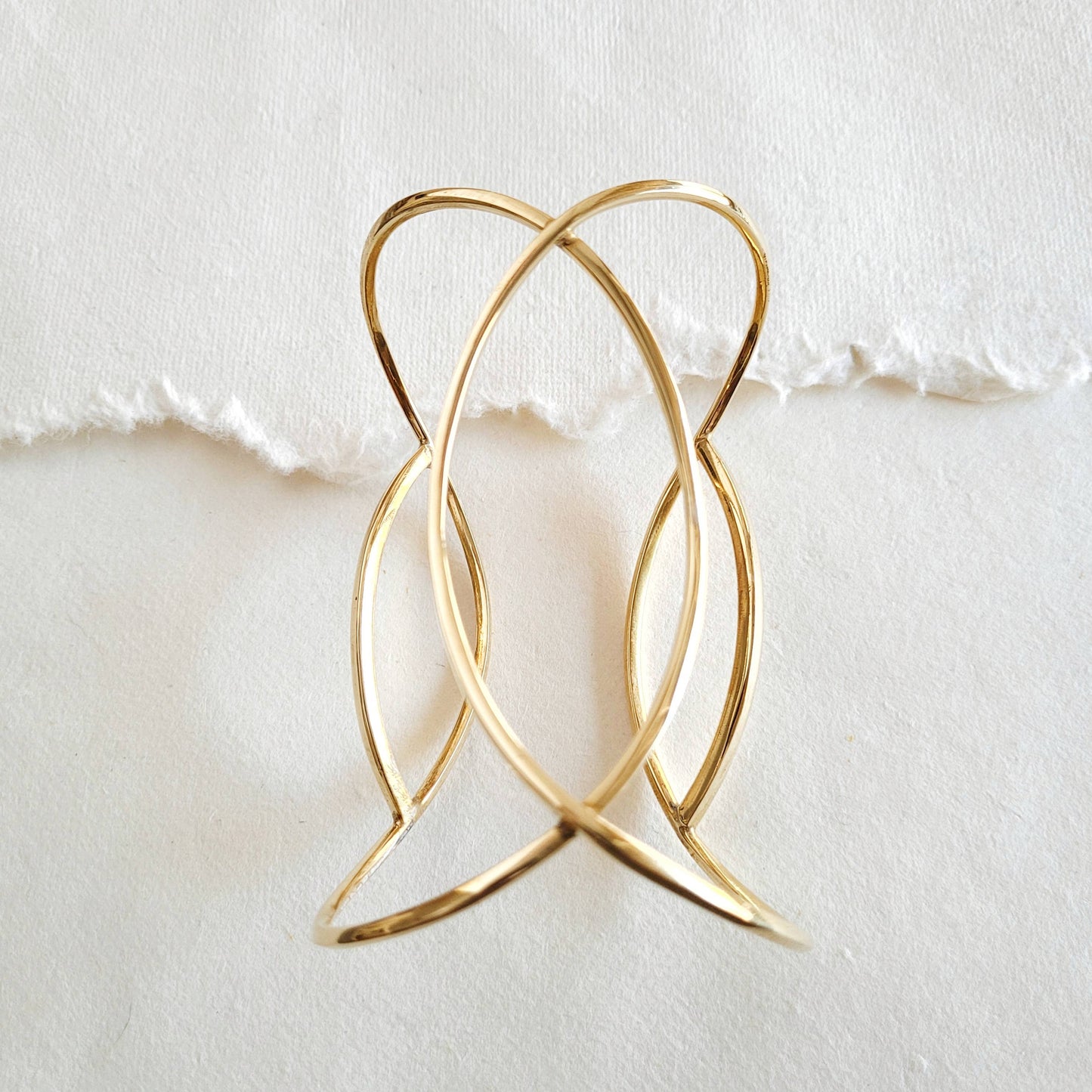 Bisjoux - Brass wire handmade designer big high quality bracelet Cuff: Silver