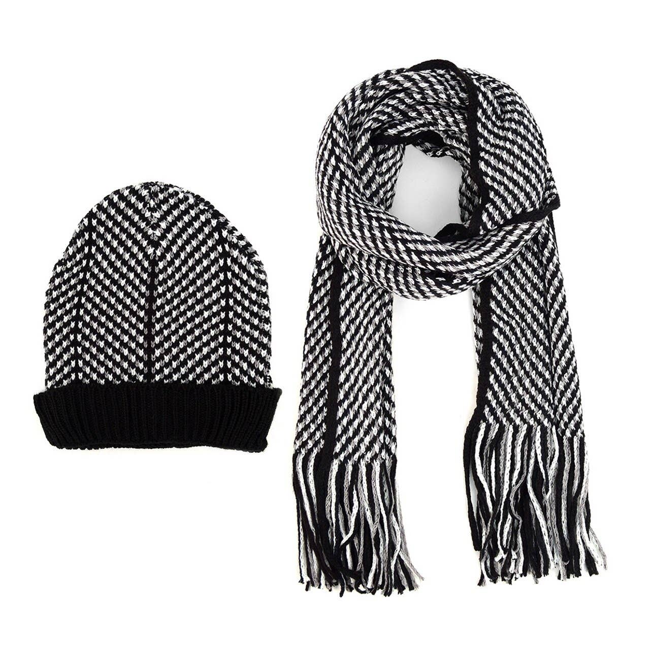 Selini New York - Men's Winter Knit Scarf and Hat Set