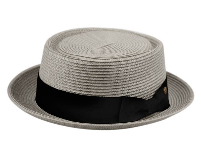 Epoch hats - Poly Braid Pork Pie Hats Derby Fedora Upturn Brim Hat: Black