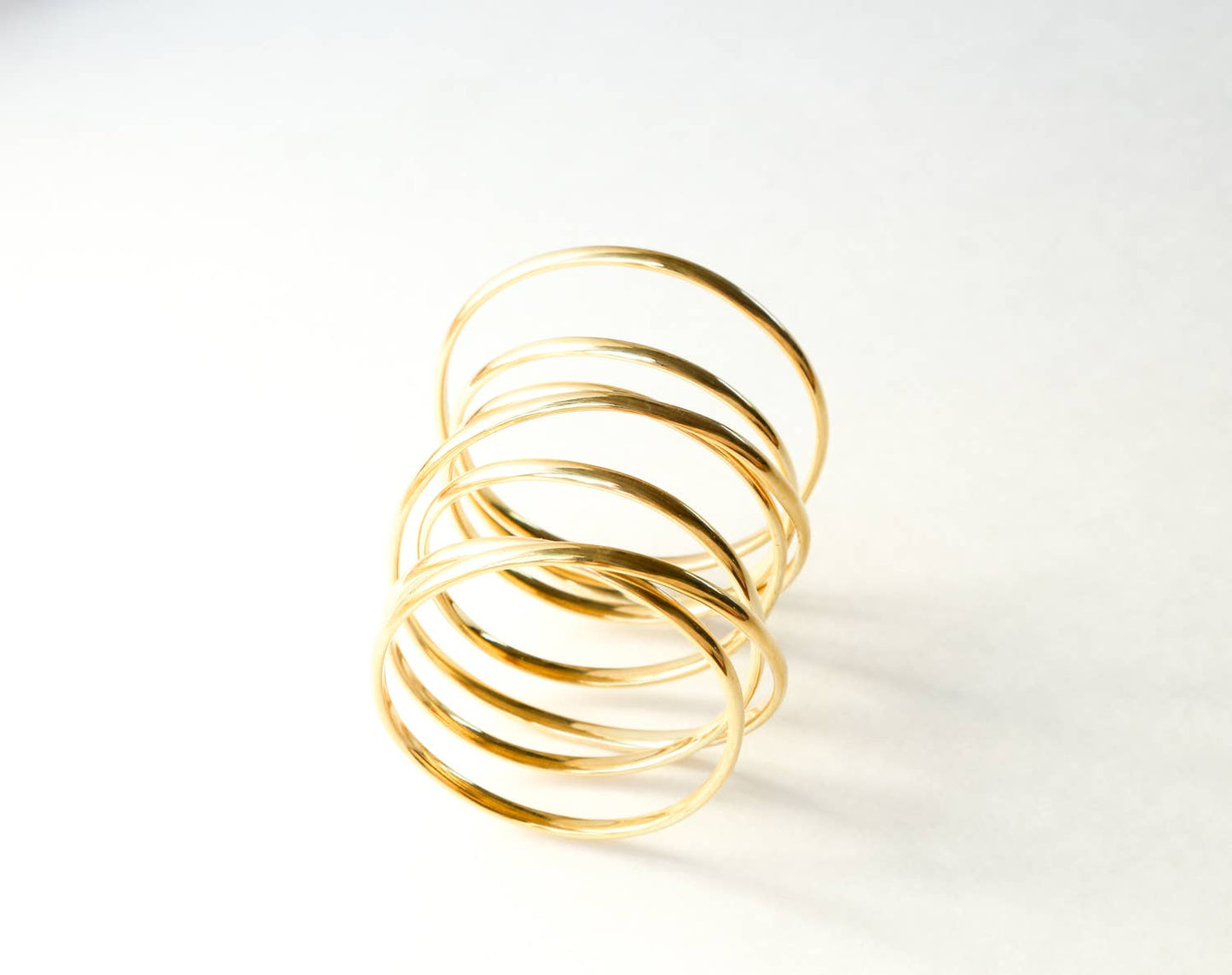 Bisjoux - Brass Infinity layered expanding Bangle bracelet: Silver