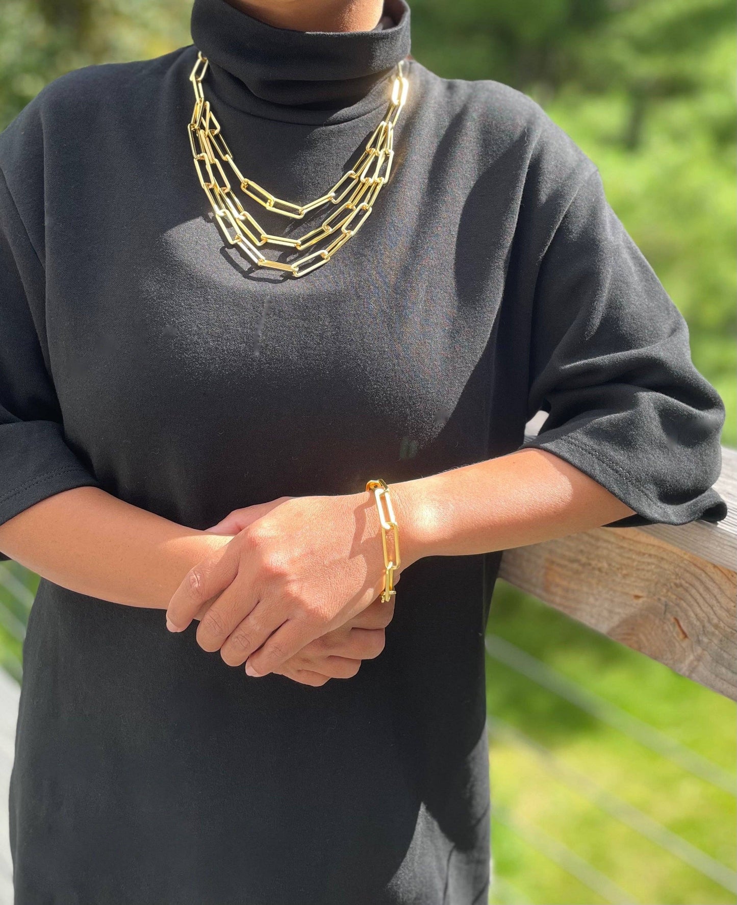 David Aubrey Jewelry - DORB20 18k matte gold paperclip chain bracelet
