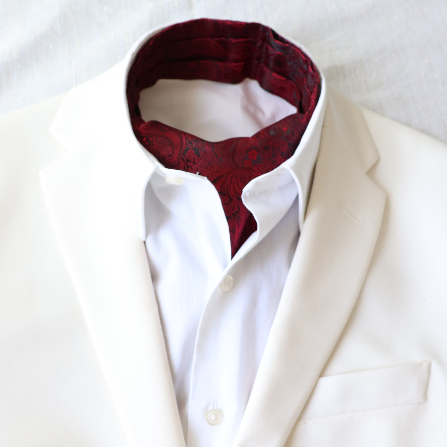Tie Mood - Burgundy Paisley Ascot Tie