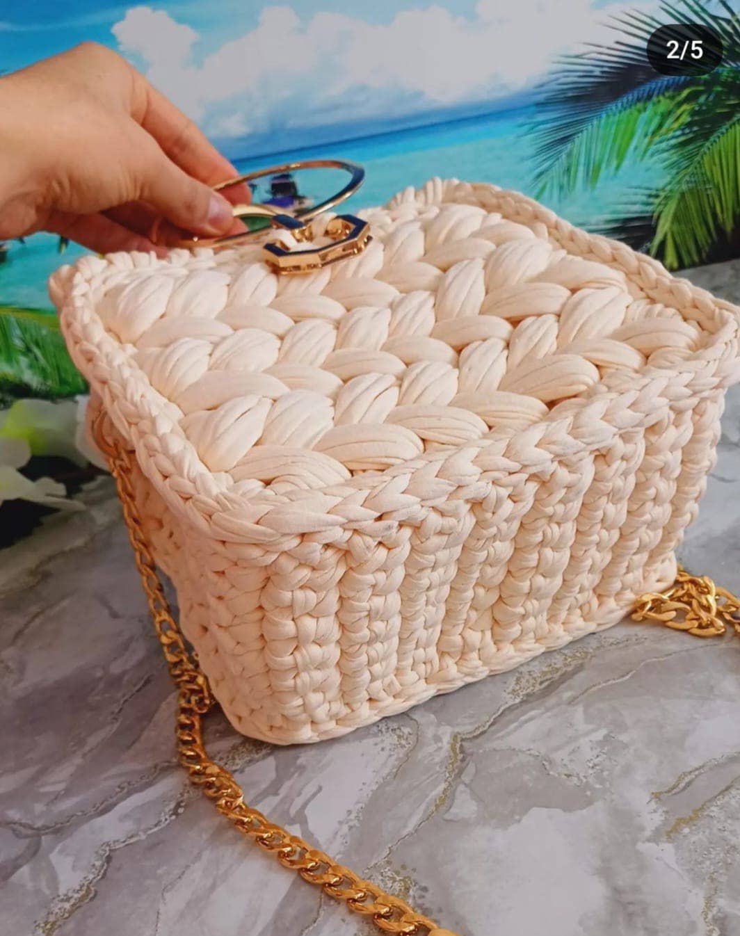CHQEL - CHQEL Evening Clutch Bag for Women, Handmade Crochet Wedding