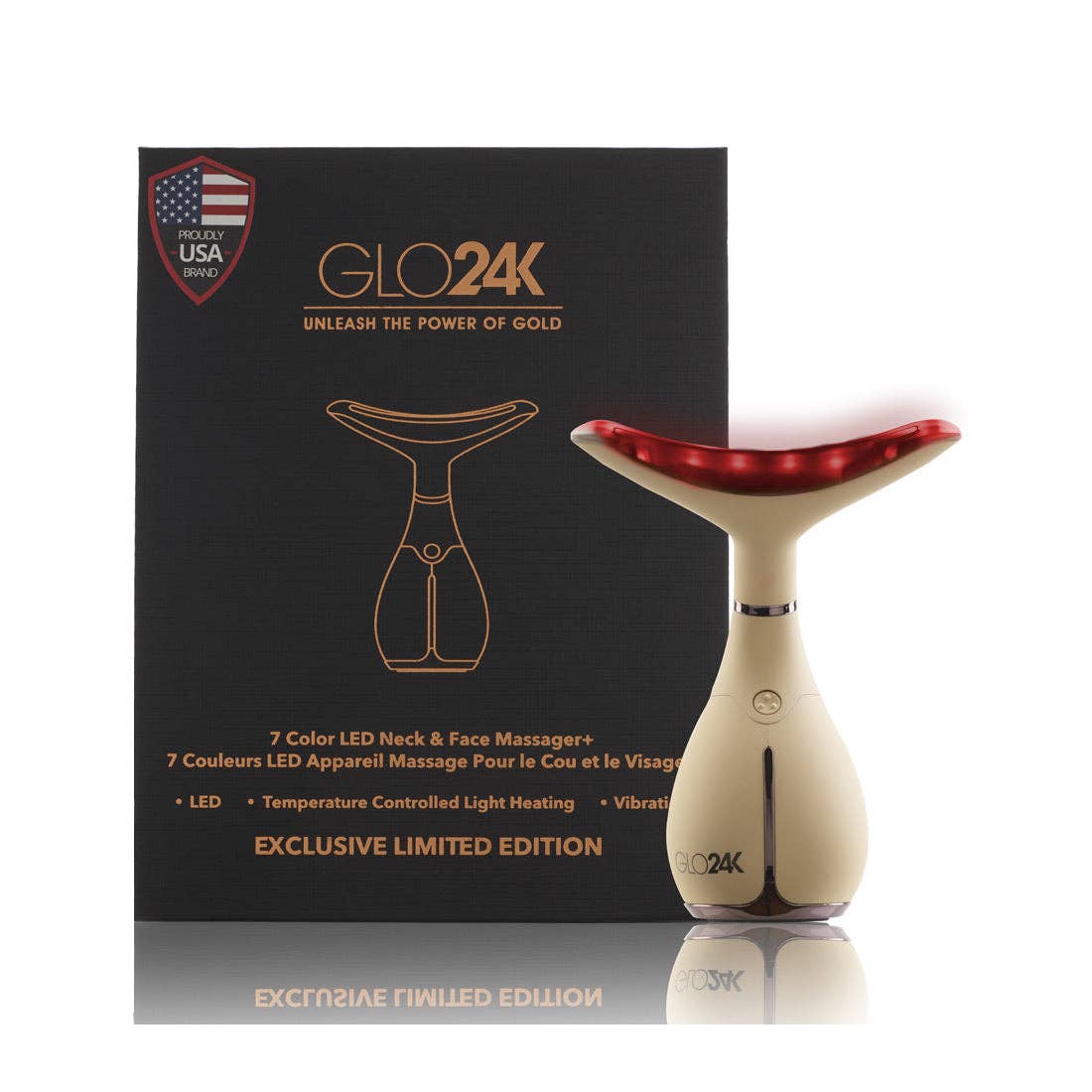 GLO24K - 7 Color LED Neck and Face Beauty Device - Limited Edition