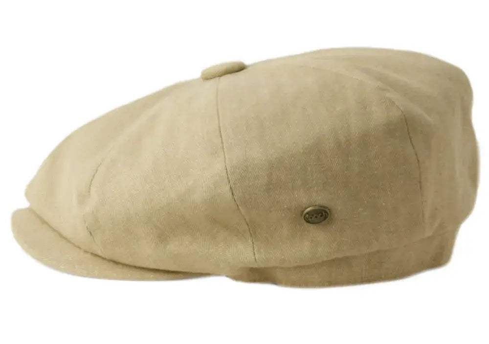 Epoch hats - Herringbone Cotton Newsboy Cap: Tan