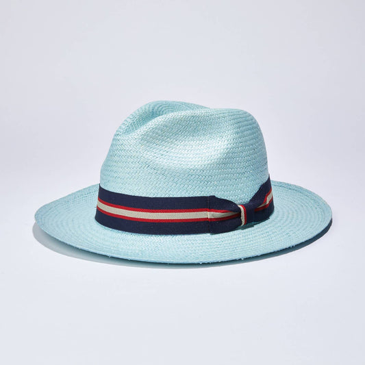 Elegancia Tropical Genuine Panama Hats - Classic Blue Panama Hat - Handmade Straw Summer Hat: Extra Large