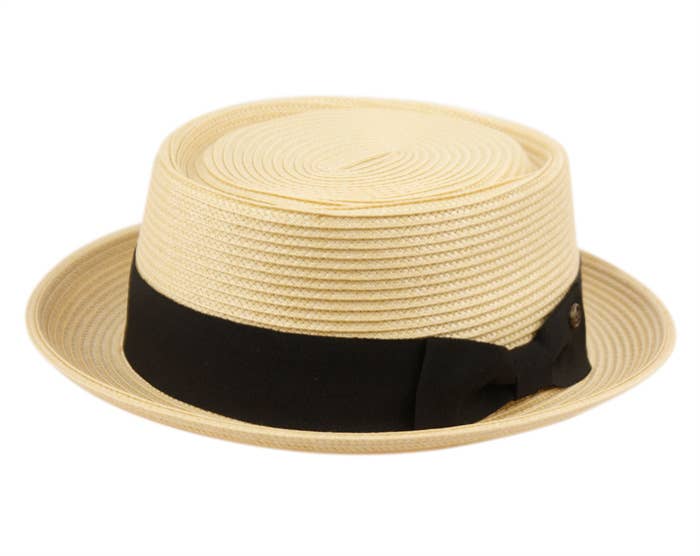 Epoch hats - Poly Braid Pork Pie Hats Derby Fedora Upturn Brim Hat: Black