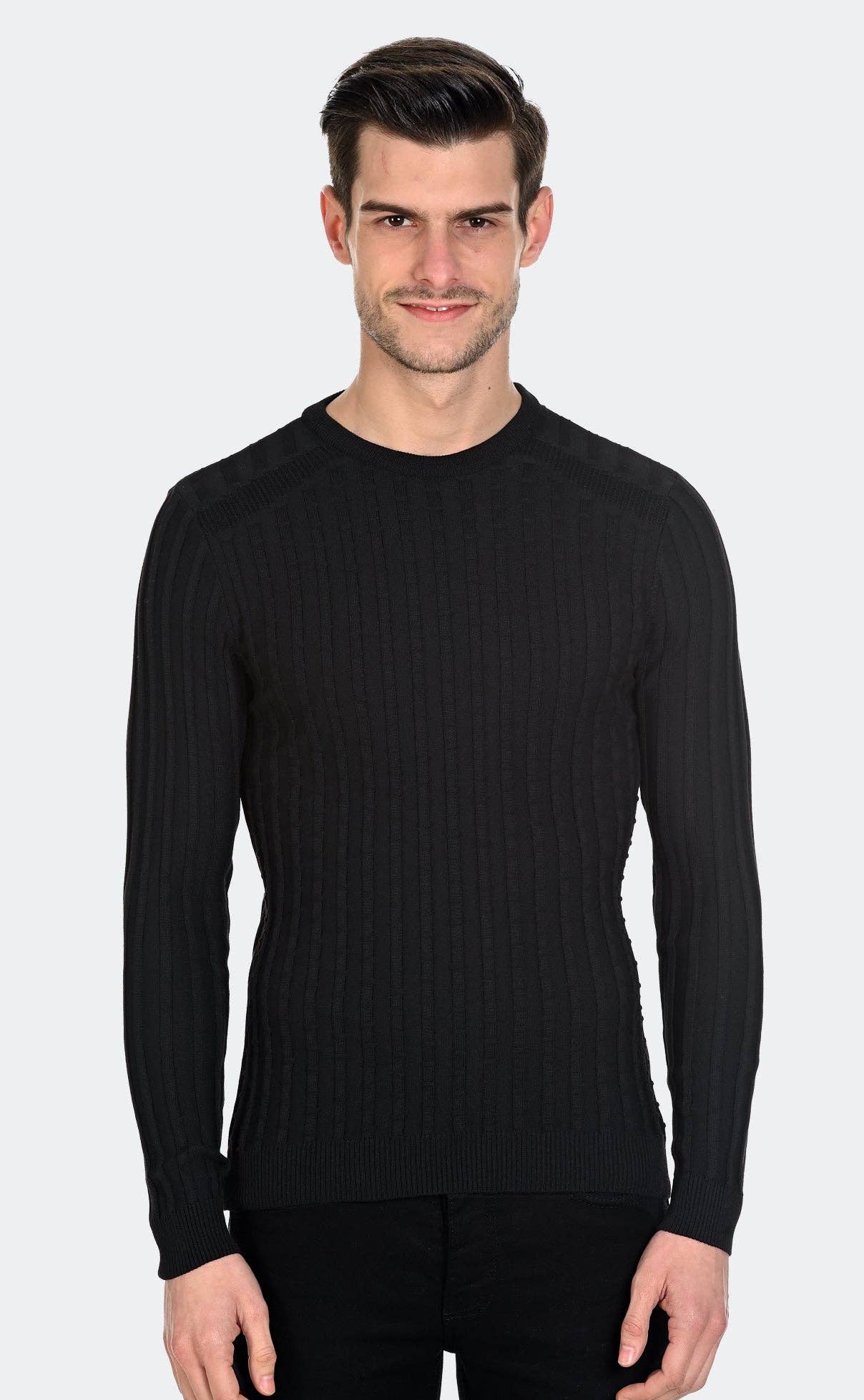 LCR Black Edition - 2740-H Black - Textured Pullover: Black / XXL