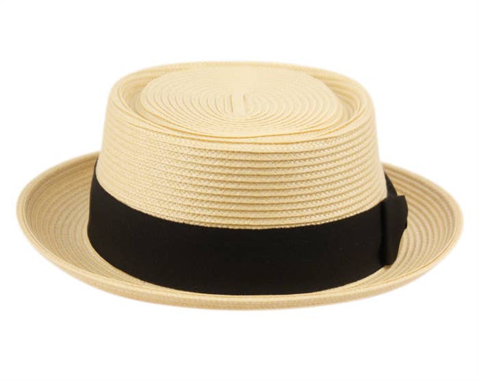 Epoch hats - Poly Braid Pork Pie Hats Derby Fedora Upturn Brim Hat: Black