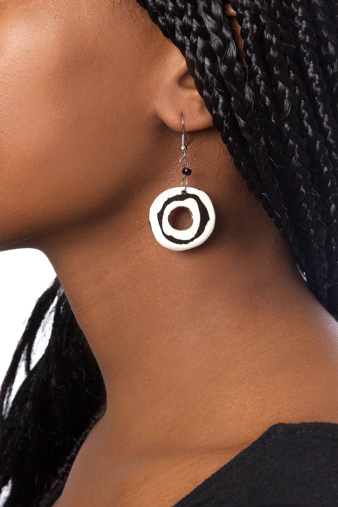 Swahili | AFRICAN MODERN - Kenyan Cow Bone Tunnel Earrings