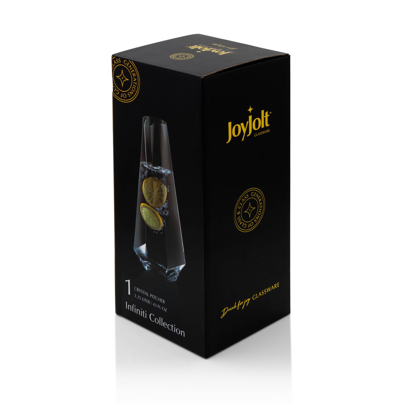 JoyJolt - Infiniti Glass Pitcher 43 Oz: Lead-Free Crystal