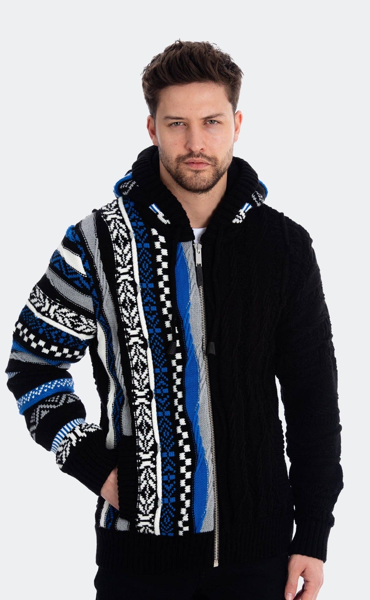 LCR Black Edition - 12475-F Black - Cardigan Sweaters: Black / XXL