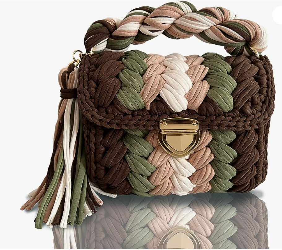 CHQEL - CHQEL Evening Clutch Bag for Women, Handmade Crochet Wedding