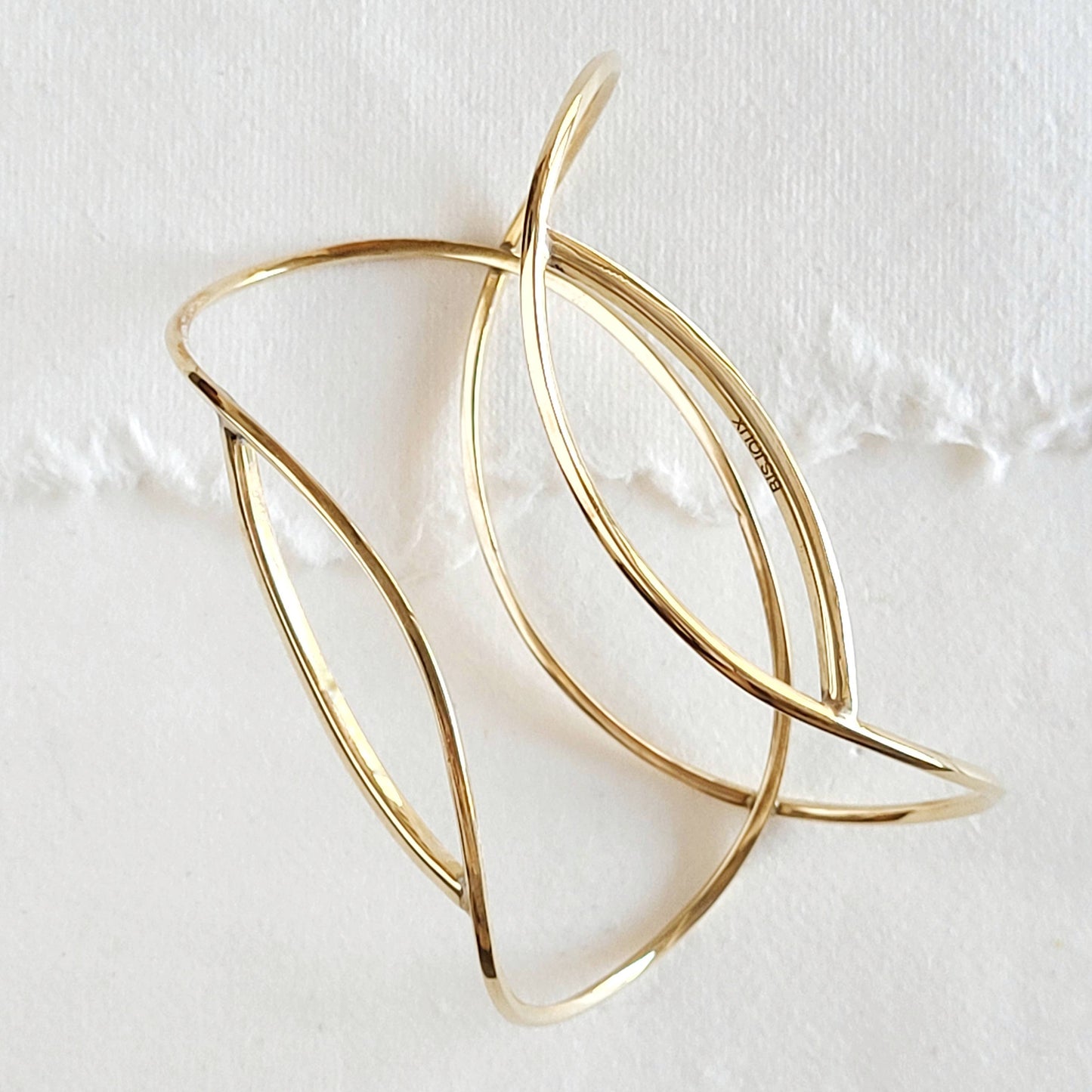Bisjoux - Brass wire handmade designer big high quality bracelet Cuff: Silver