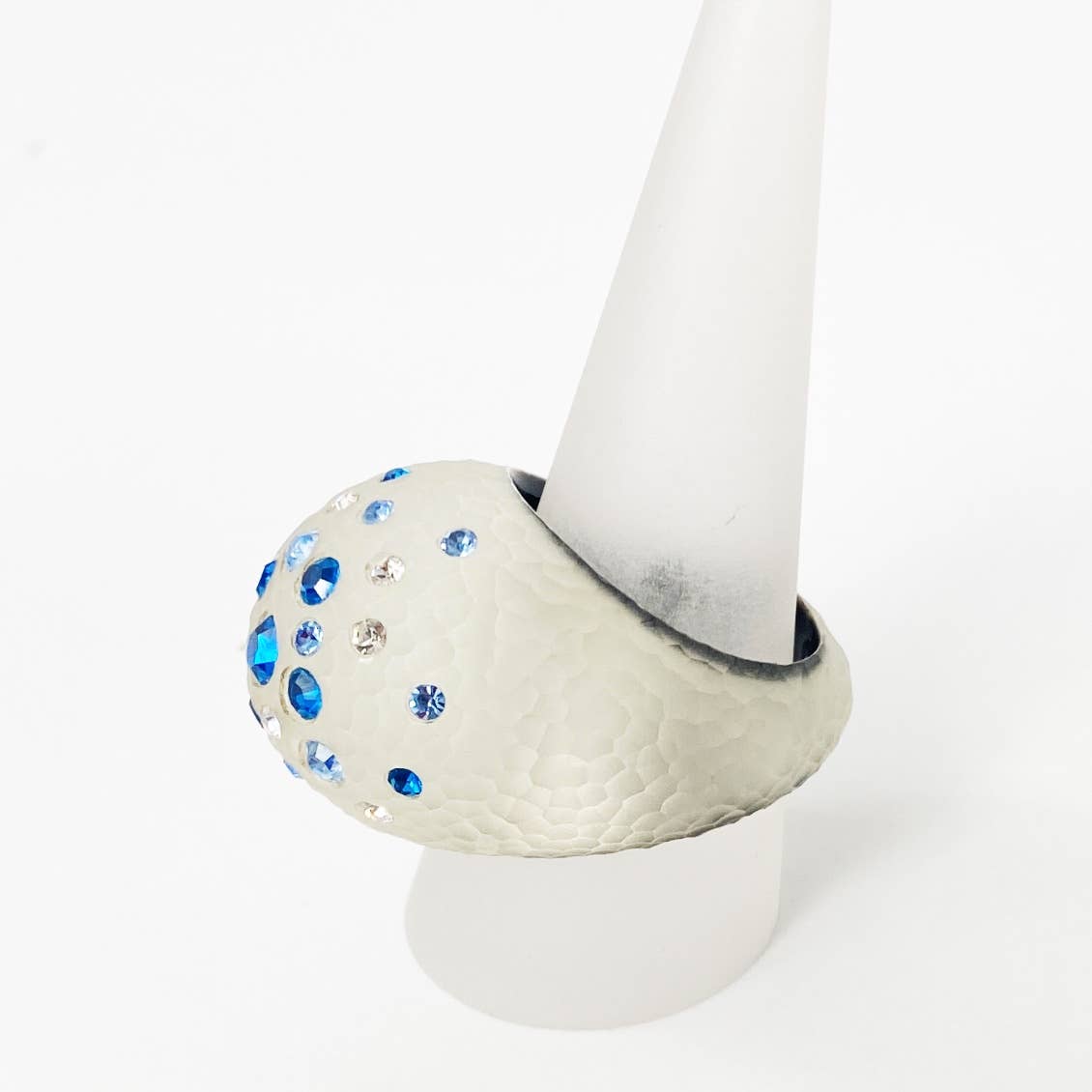 Gold & Honey - Colorful Swarovski Crystals Dome Ring in White