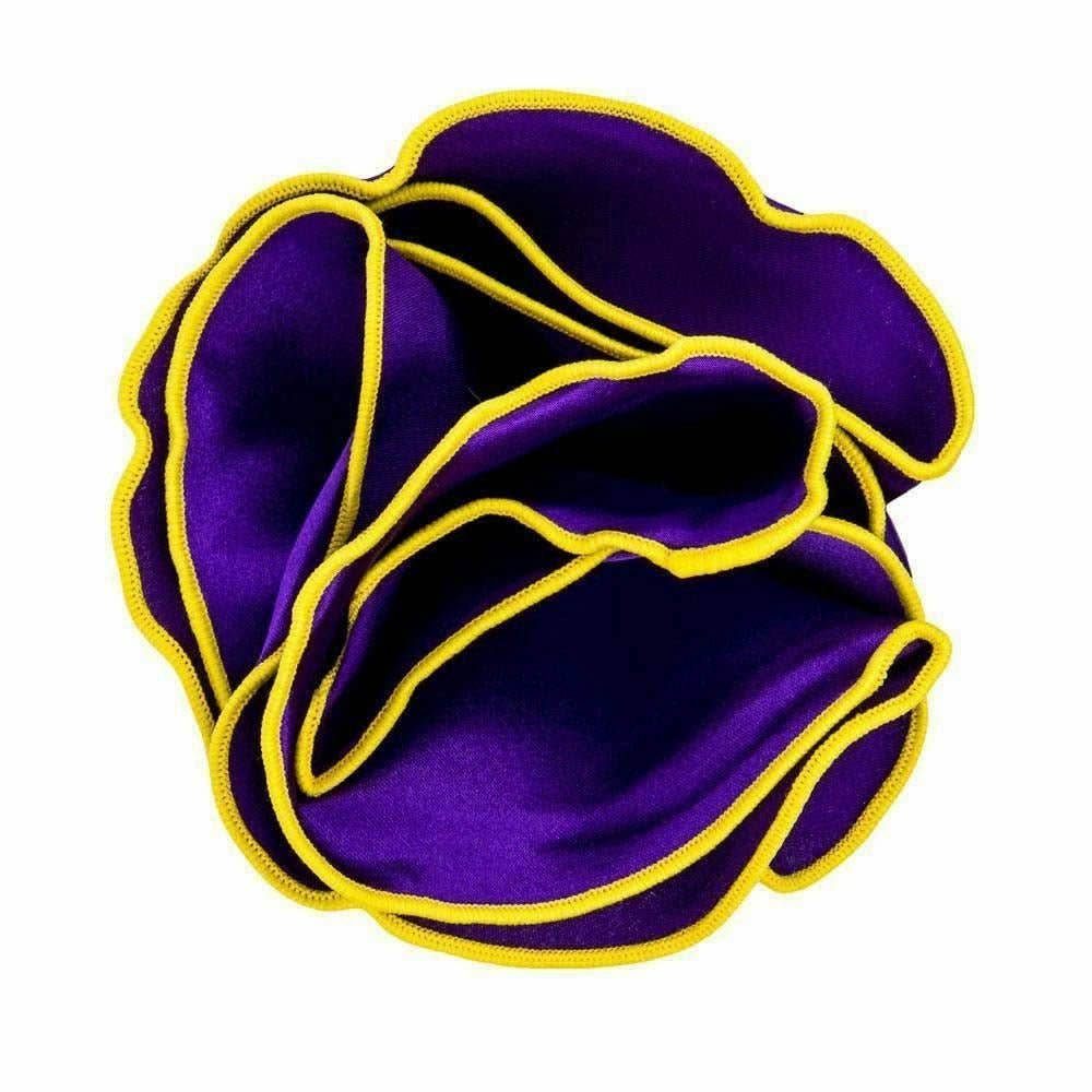 Classy Cufflinks - Vittorio Farina Round Pocket Square with Embroidered Piping Var. 02 by Classy Cufflinks: Pink/Black (018)