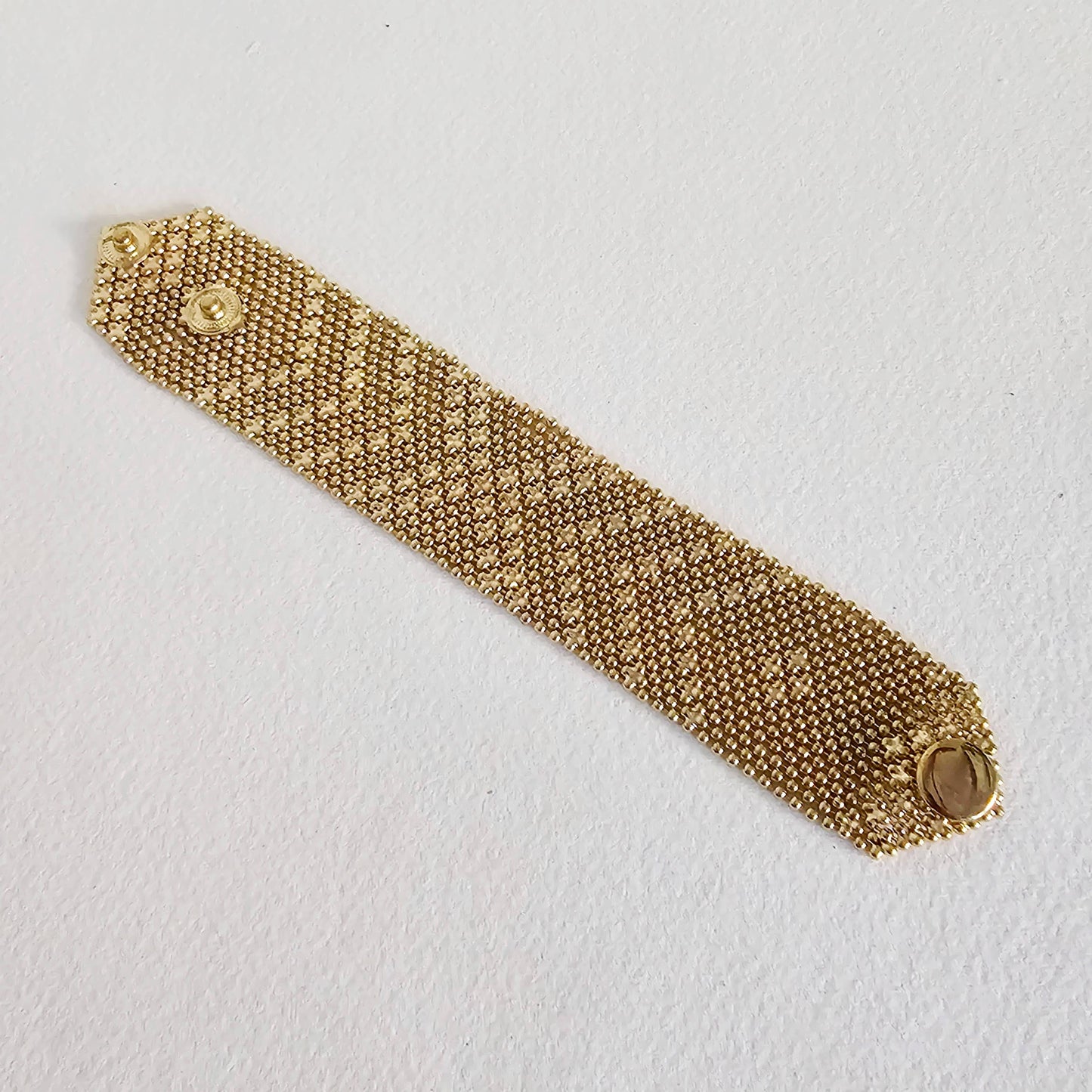Bisjoux - Brass mesh woven beaded bracelet 3 styles handmade: Large