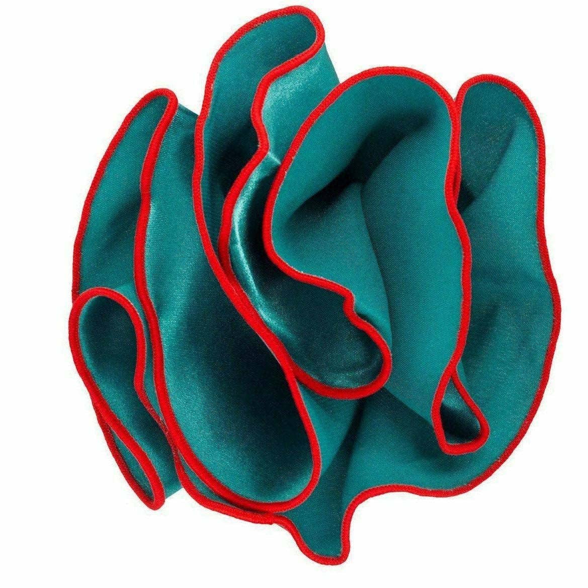 Classy Cufflinks - Vittorio Farina Round Pocket Square with Embroidered Piping Var. 02 by Classy Cufflinks: Pink/Black (018)