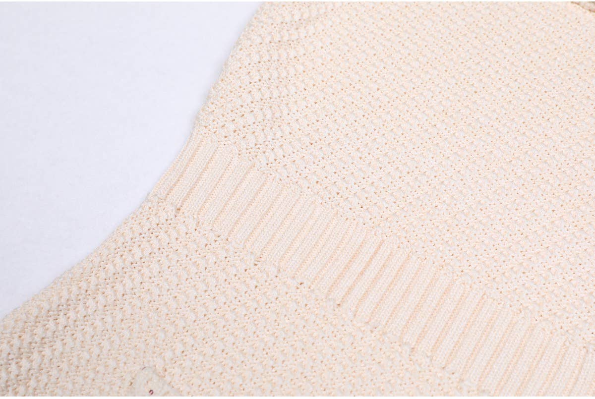 Productseeker - DR380Y Pink Knitted Beaded Short-Sleeved Dress for Women: Pink / English / L