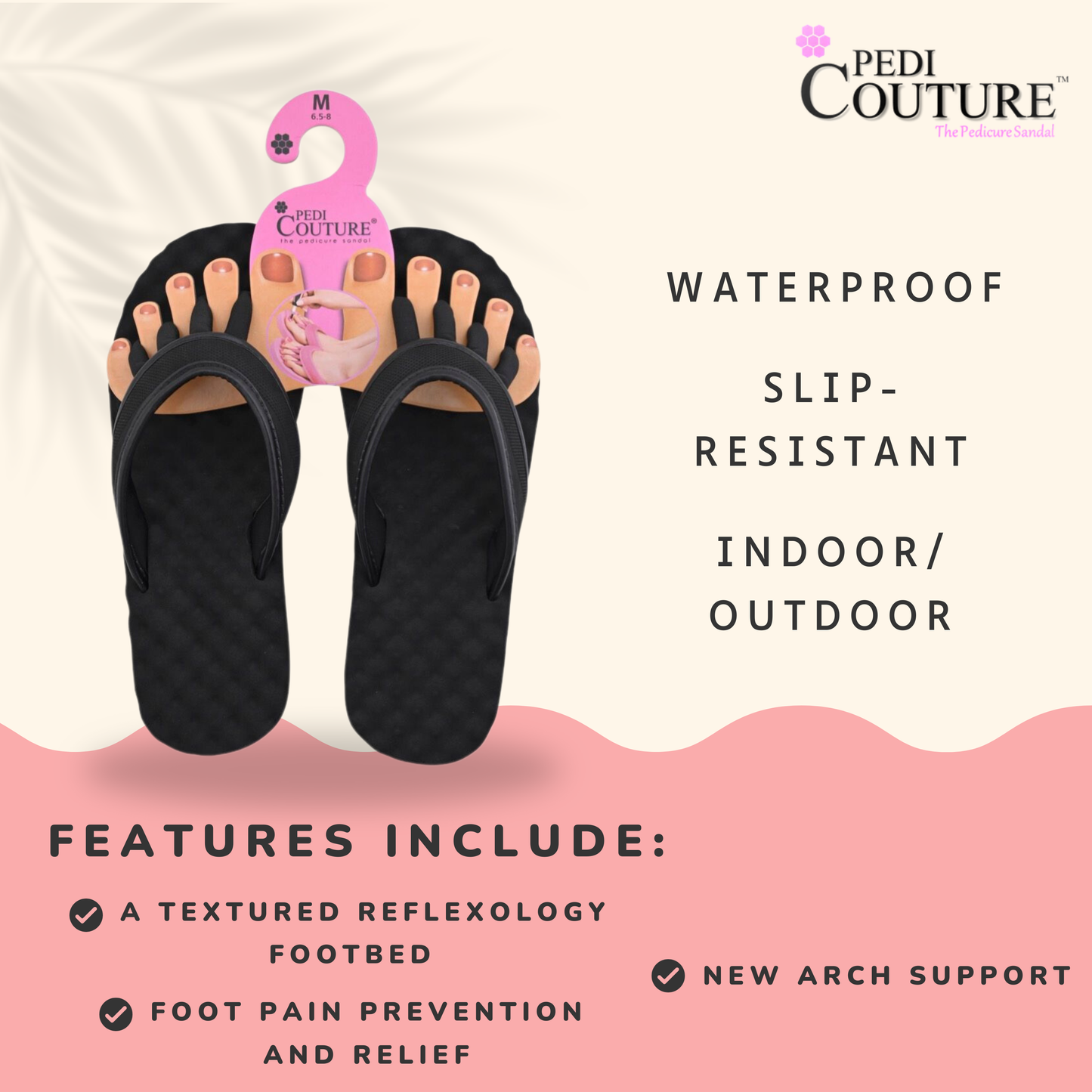 Pedi Couture - Mesh Black: Large (8.5-9.5)