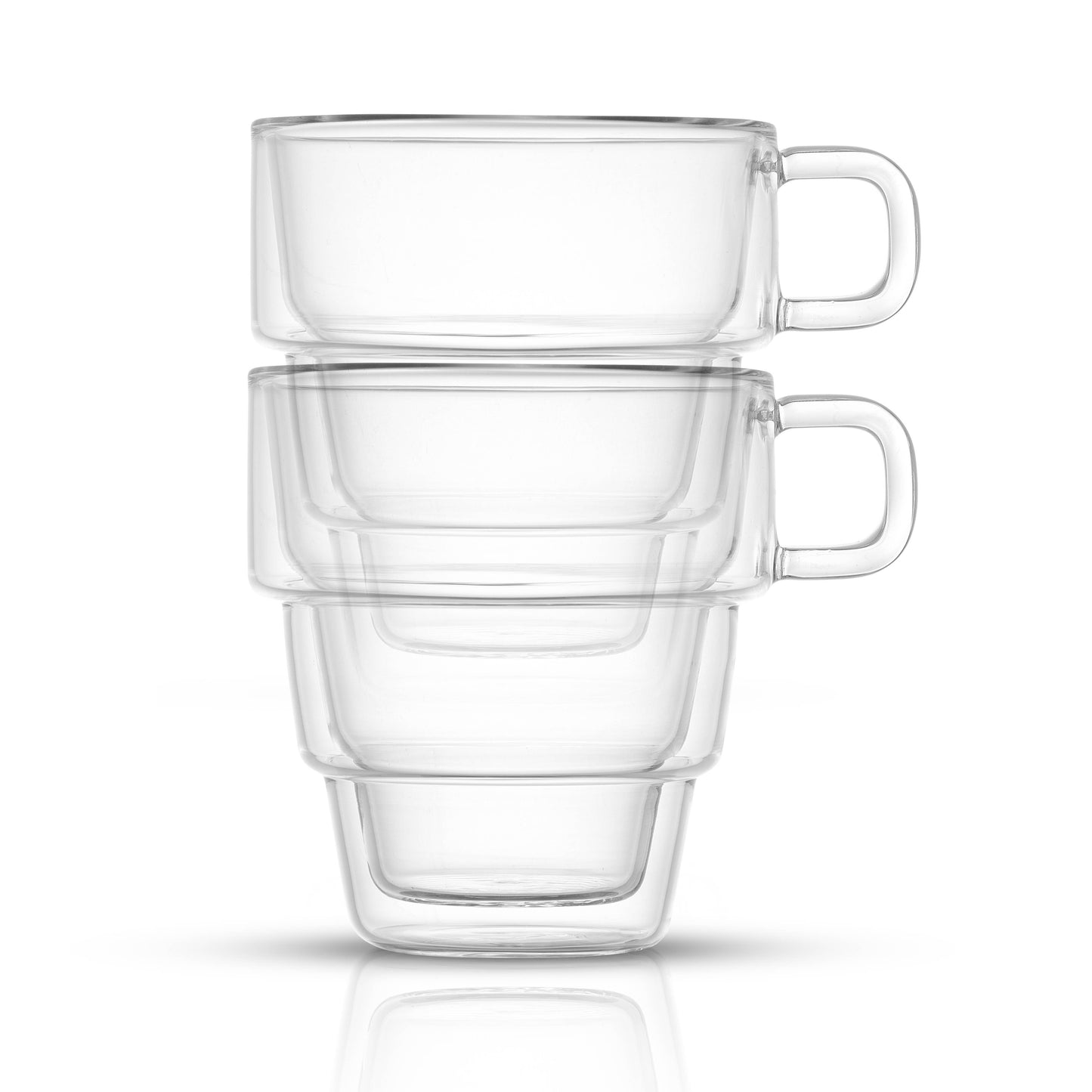 JoyJolt - Pila Double Wall Coffee Glasses, 10 Oz, Set of 2: Borosilicate Glassware