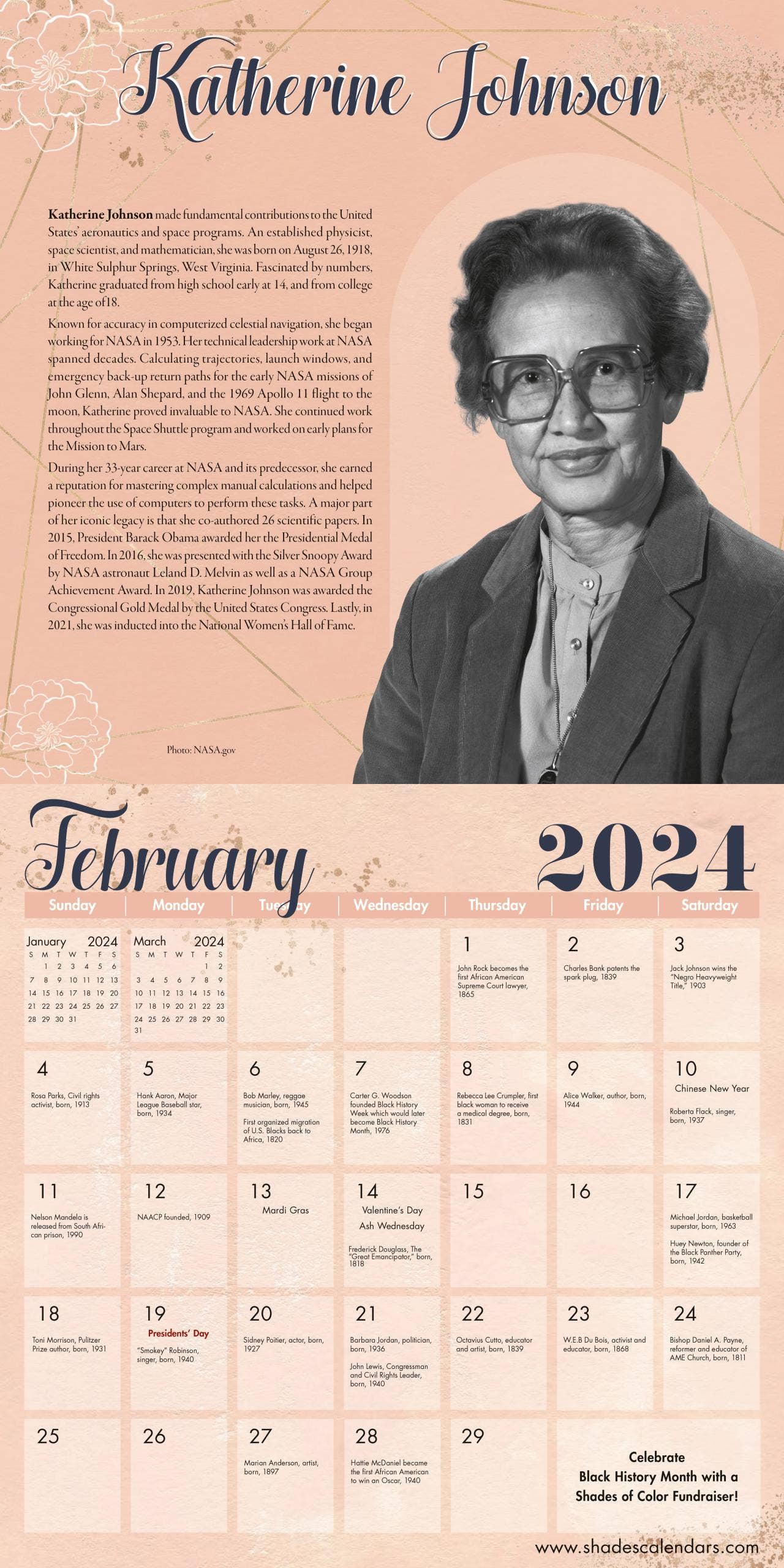 Shades of Color, LLC - 2024 Black History: Phenomenal Women Wall Calendar