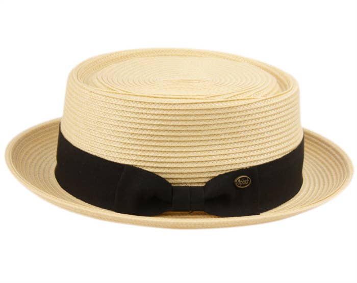 Epoch hats - Poly Braid Pork Pie Hats Derby Fedora Upturn Brim Hat: Black