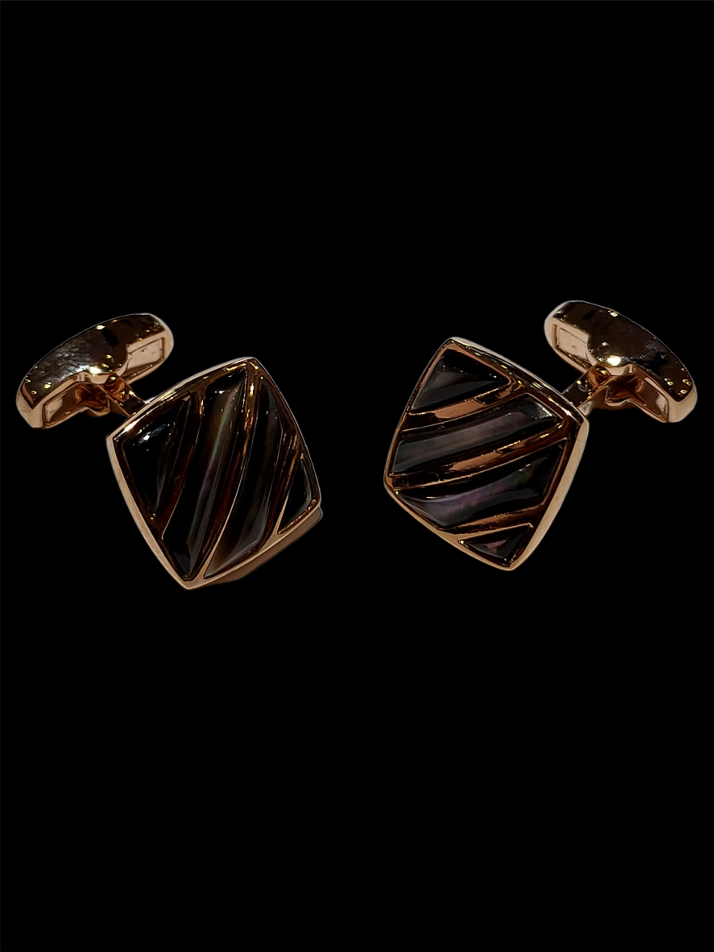 Enzone Rose Gold Smoke Gray Cufflinks