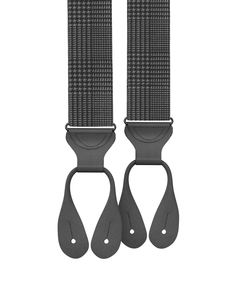 KK & Jay Supply Co. - Limited Edition<br>Glen Check Black Suspenders