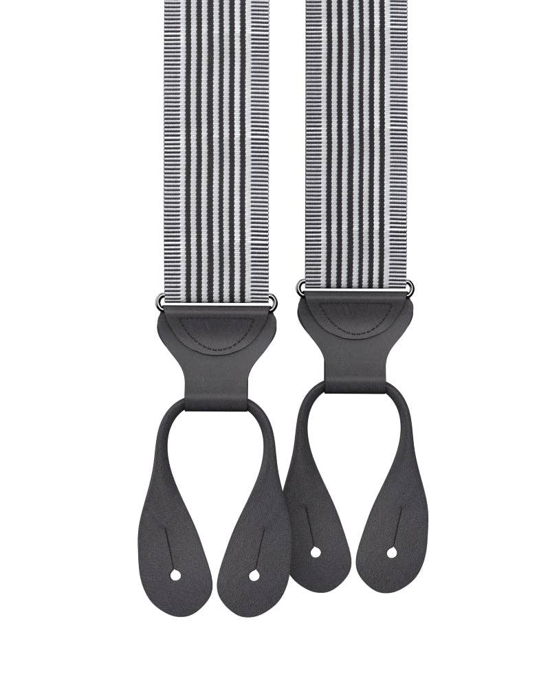 KK & Jay Supply Co. - Kingsbridge Black Stripe Suspenders
