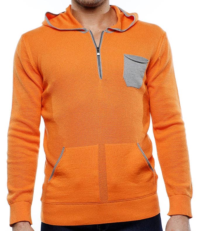 Luchiano Visconti - Orange Hoodie, 3/4 Zip