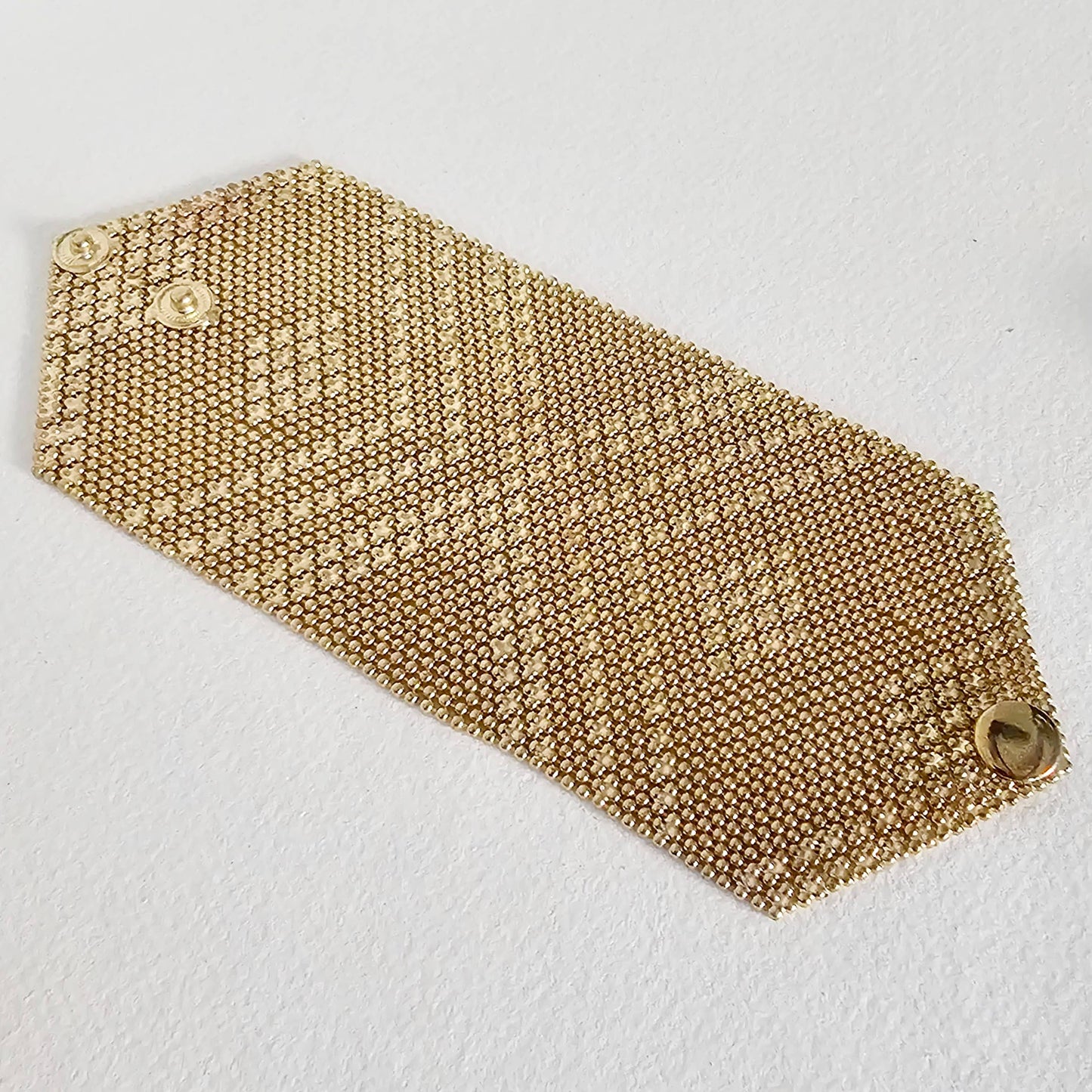 Bisjoux - Brass mesh woven beaded bracelet 3 styles handmade: Large