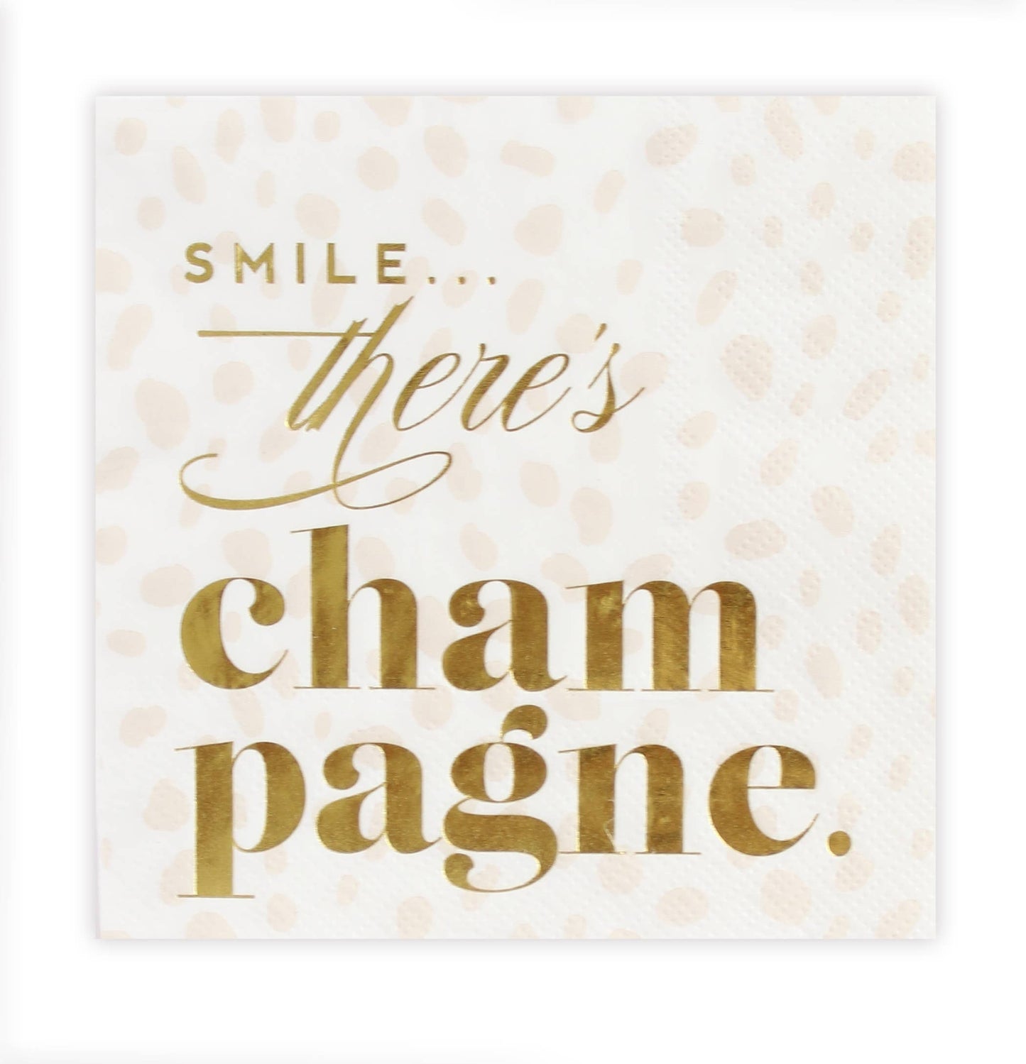 Smile There's Champagne, Spotted Cocktail Party Napkins